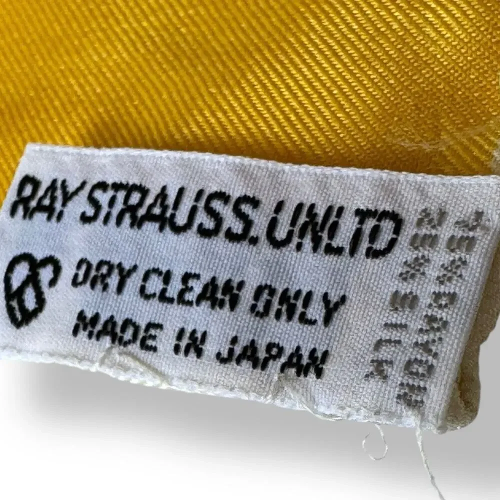 22” Square Bicycle Yellow & White Ray Strauss Unltd. Scarf 25% Silk & Japan VNTG